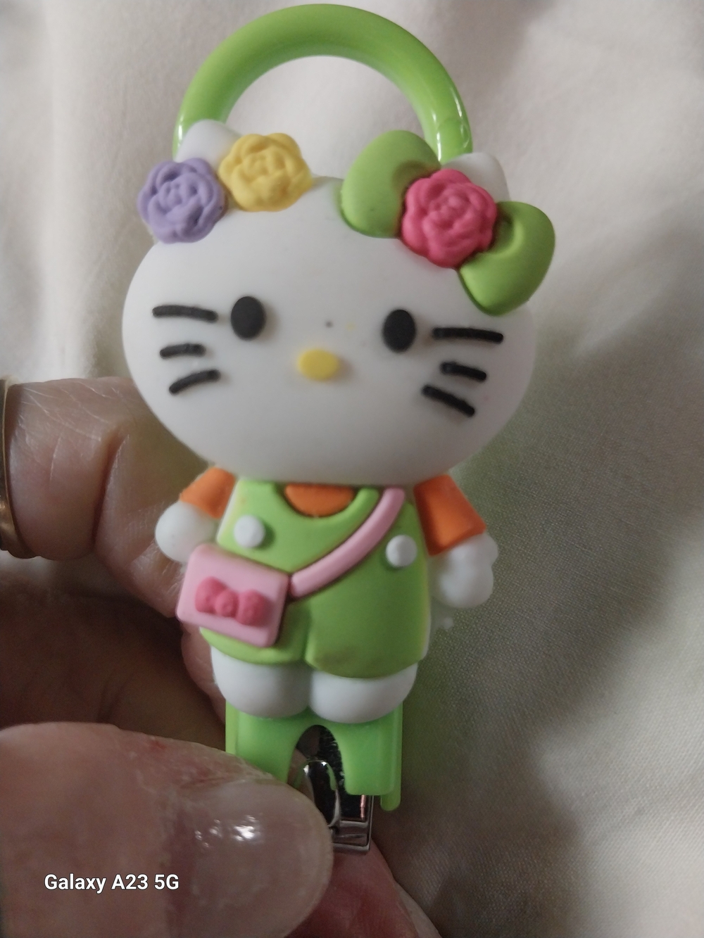 Cute White Kitty Silicone Nail Clippers with Loop For Keychain Or Bag Charm